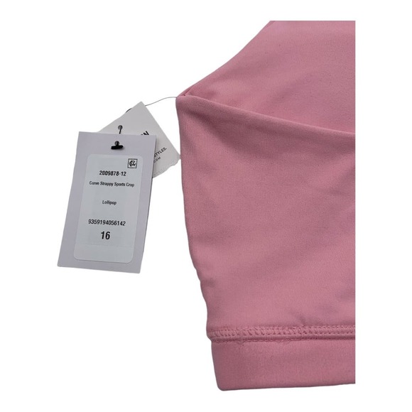 Cotton:On Curve Strappy Sports Crop Bra Bralette Lollipop Pink Women 16/18 NWT - Picture 5 of 10